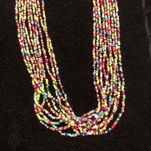 Multicolored seed bead necklace - long & layered